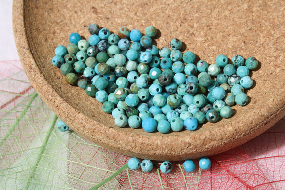 TURQUOISE perles FACETTES 3 mm