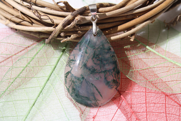 Pendentif en agate mousse