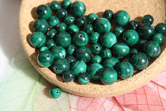 MALACHITE perles de 6 et 8 mm