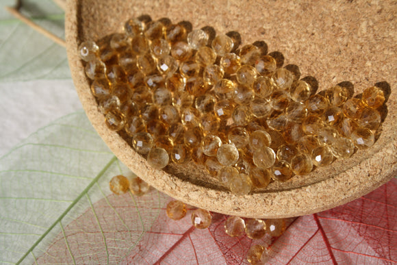 CITRINE perles FACETTES 4 mm