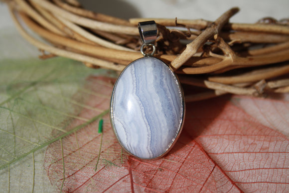 Pendentif en AGATE BLEUE