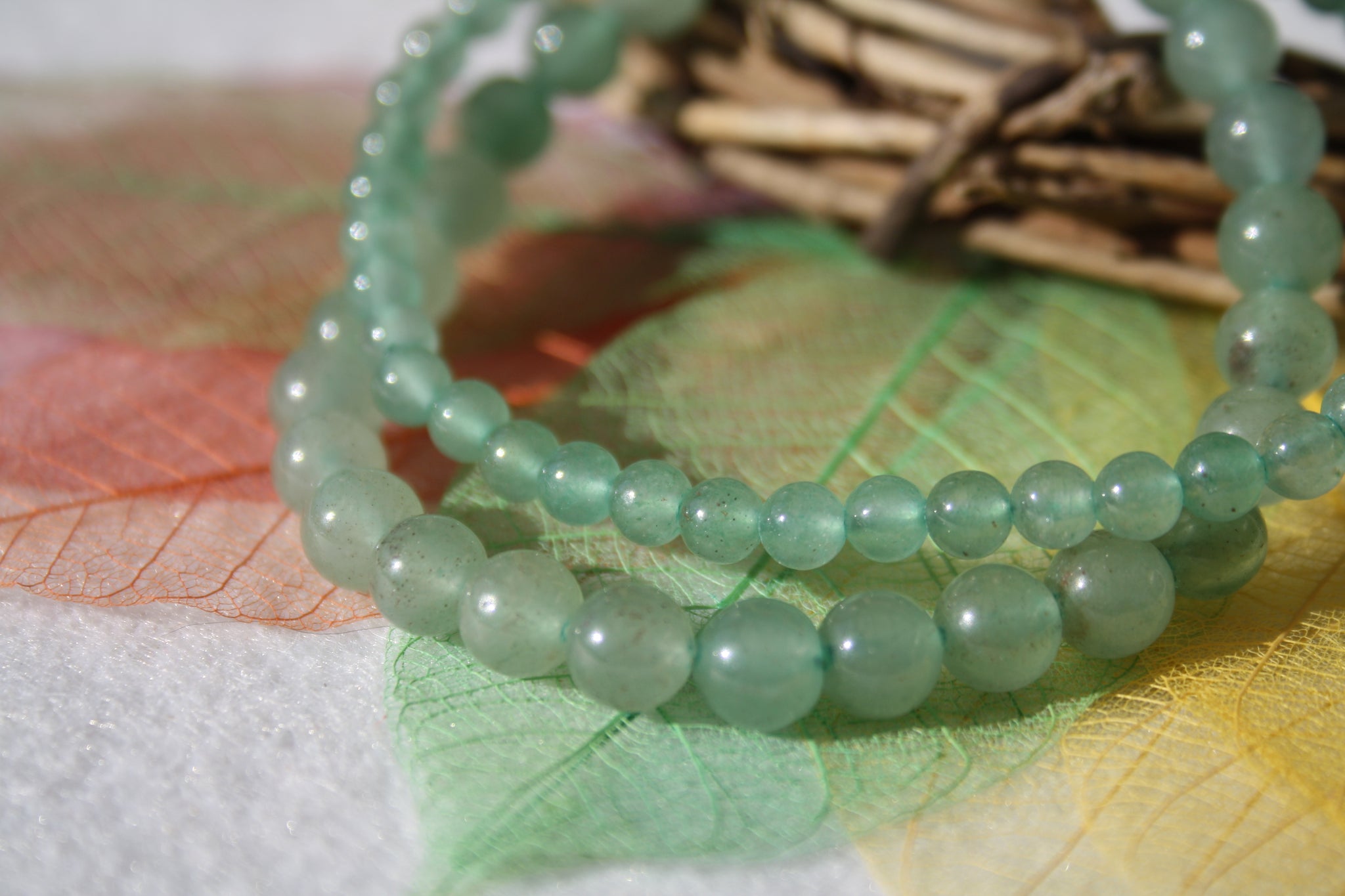 Bracelet Aventurine Verte 8mm - d'une pierre 2 coups