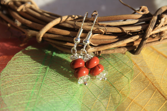 Boucles d'oreilles JASPE ROUGE