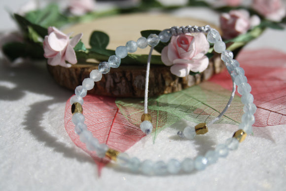 Bracelet d'AIGUE MARINE facettes