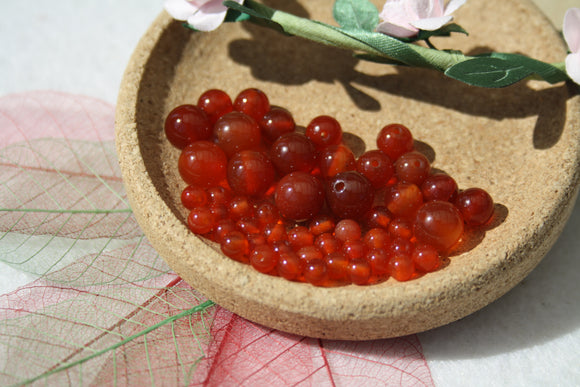 AGATE / CORNALINE perles de 4, 6 et 8 mm