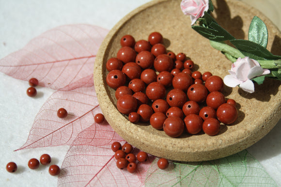 JASPE ROUGE perles de 4, 6 et 8 mm