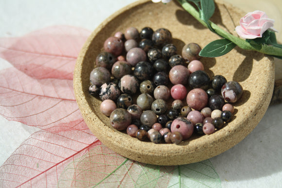 RHODONITE perles de 4, 6 et 8 mm