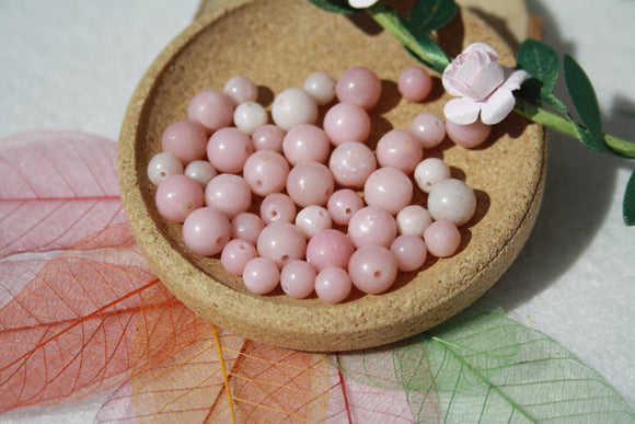 OPALE ROSE perles de 6 et 8 mm