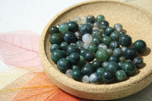 AGATE MOUSSE perles de 4, 6 et 8 mm