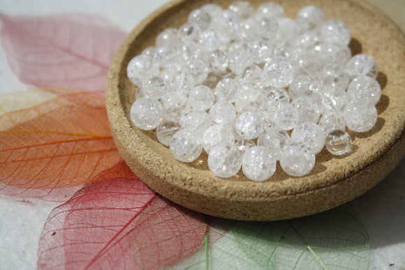 QUARTZ CRAQUELE perles de 6 et 8 mm